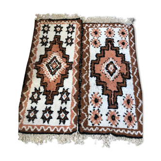 Set of two wool carpets, 147x58 cm