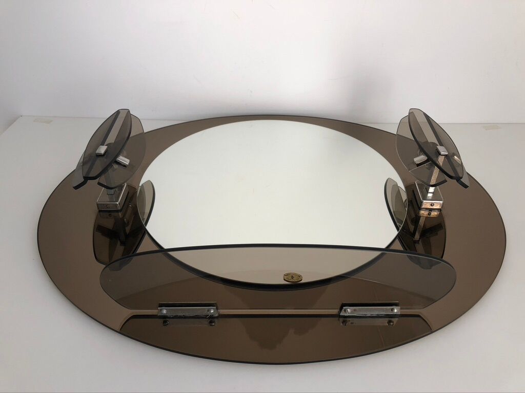 Miroir Lupi Cristal Luxor avec 2 appliques intégrées et tablette