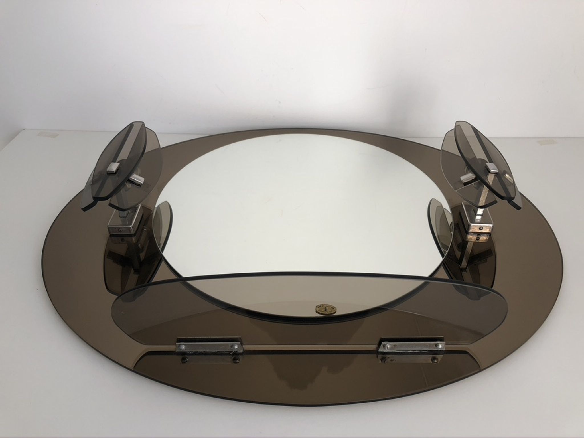 Lupi Crystal Luxor Mirror with 2 integrated wall lights and shelf