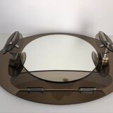 Lupi Cristal Luxor mirror with 2 integrated wall lights and shelf