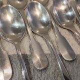 11 silver-plated teaspoons by Christofle, Cluny pattern, striped