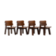 Set of 4 oak Brutalist chairs