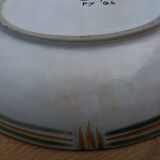 Keraluc Quimper oval flat salad bowl signed Yvonne Pennec