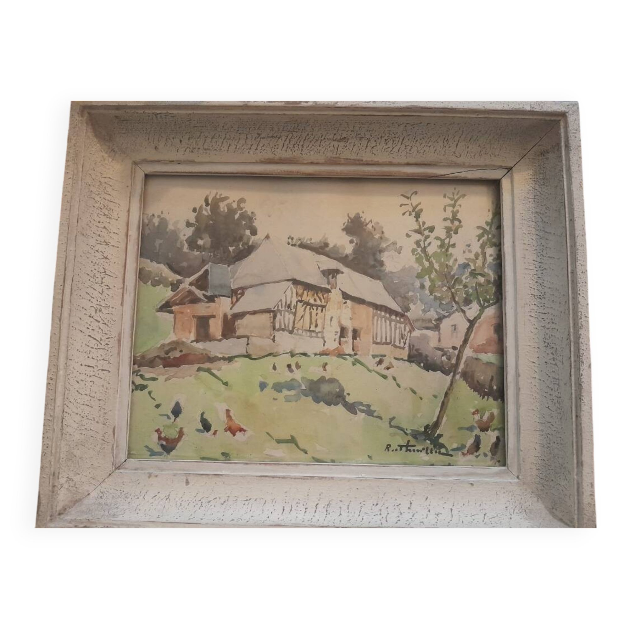 Watercolor of a Norman house