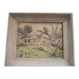 Watercolor of a Norman house