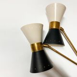 Large double articulated wall lamp design 1950