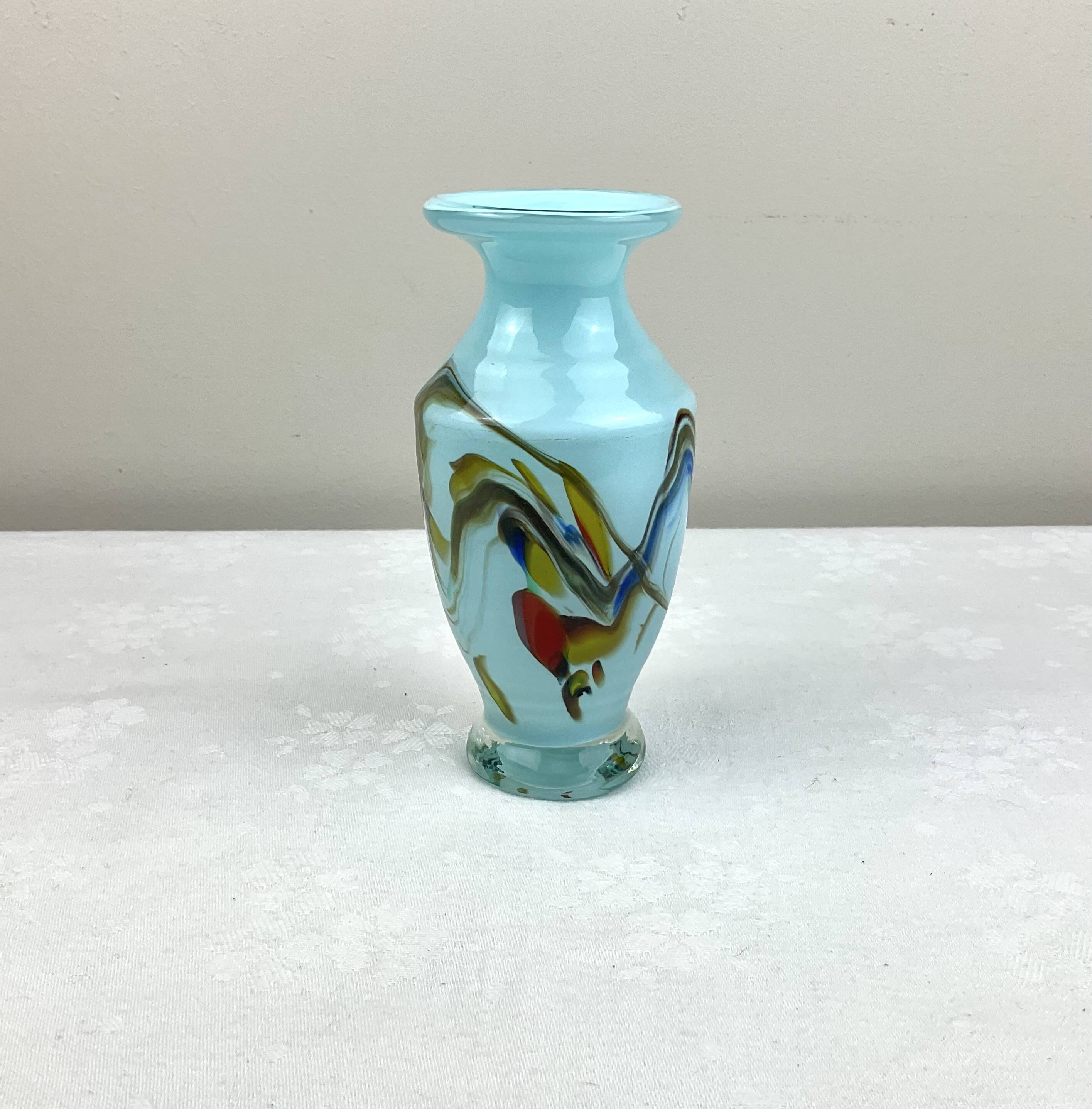 Small colored glass vase