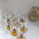 Set of 8 amber glasses