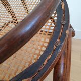 Thonet armchair in curved wood and canework