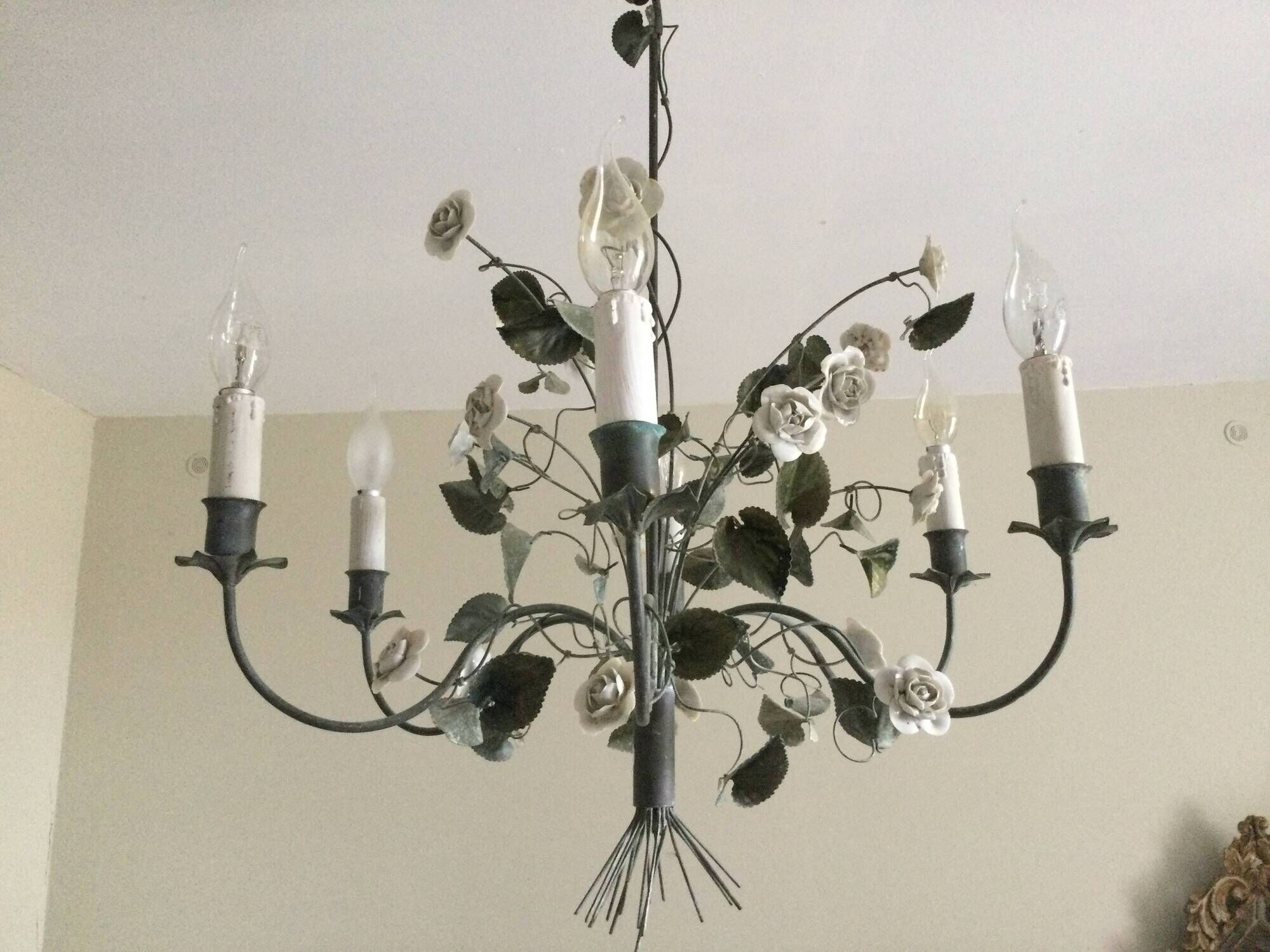 Antique metal chandelier