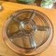 Digsmed vintage teak plateau – rotating Lazy Susan with 6 ramekins – of