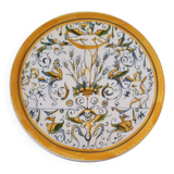 Vintage Italian raised plate in hand-painted ceramic.
