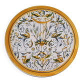 Assiette sur pied italienne vintage en céramique peinte à la main