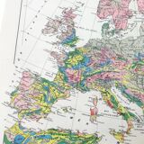Old map of Europe 43x43cm from 1950