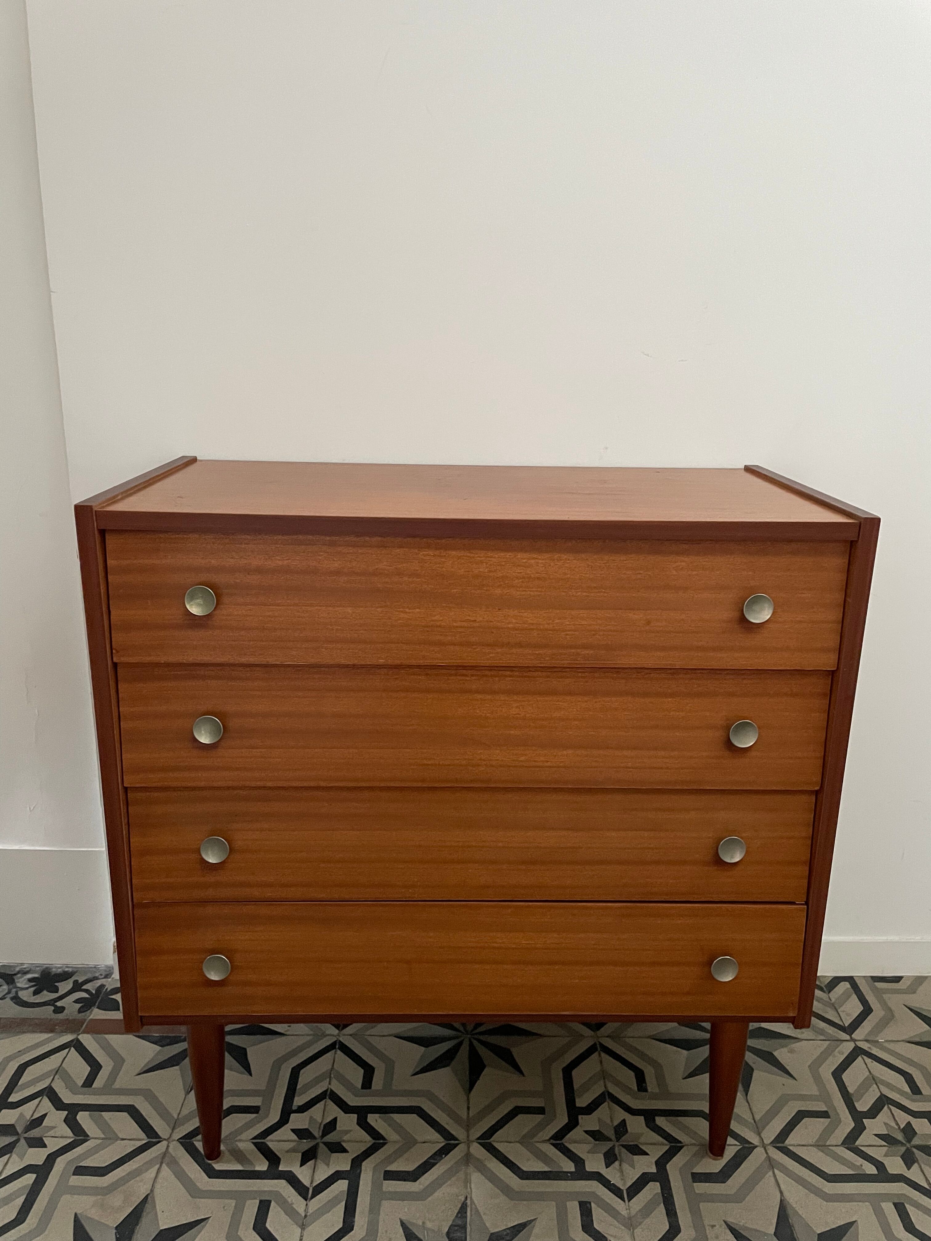 Vintage chest of drawers with 4 drawers, circa 1970