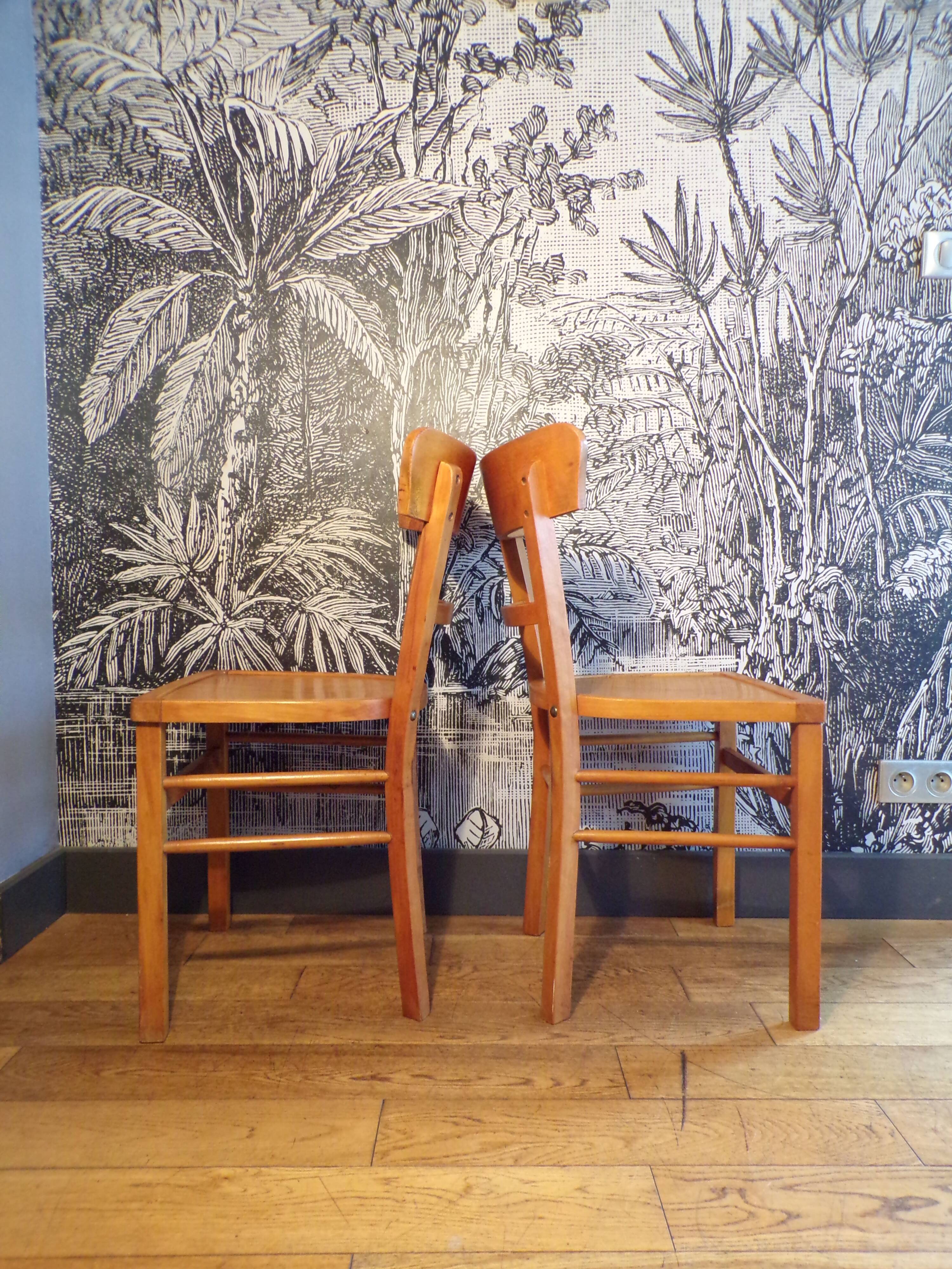 Paire de chaises de bistrot 1950