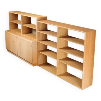 Oak sideboard and two shelves by Borge Mogensen