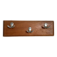 Porte torchons en bois trois doubles crochets aluminium