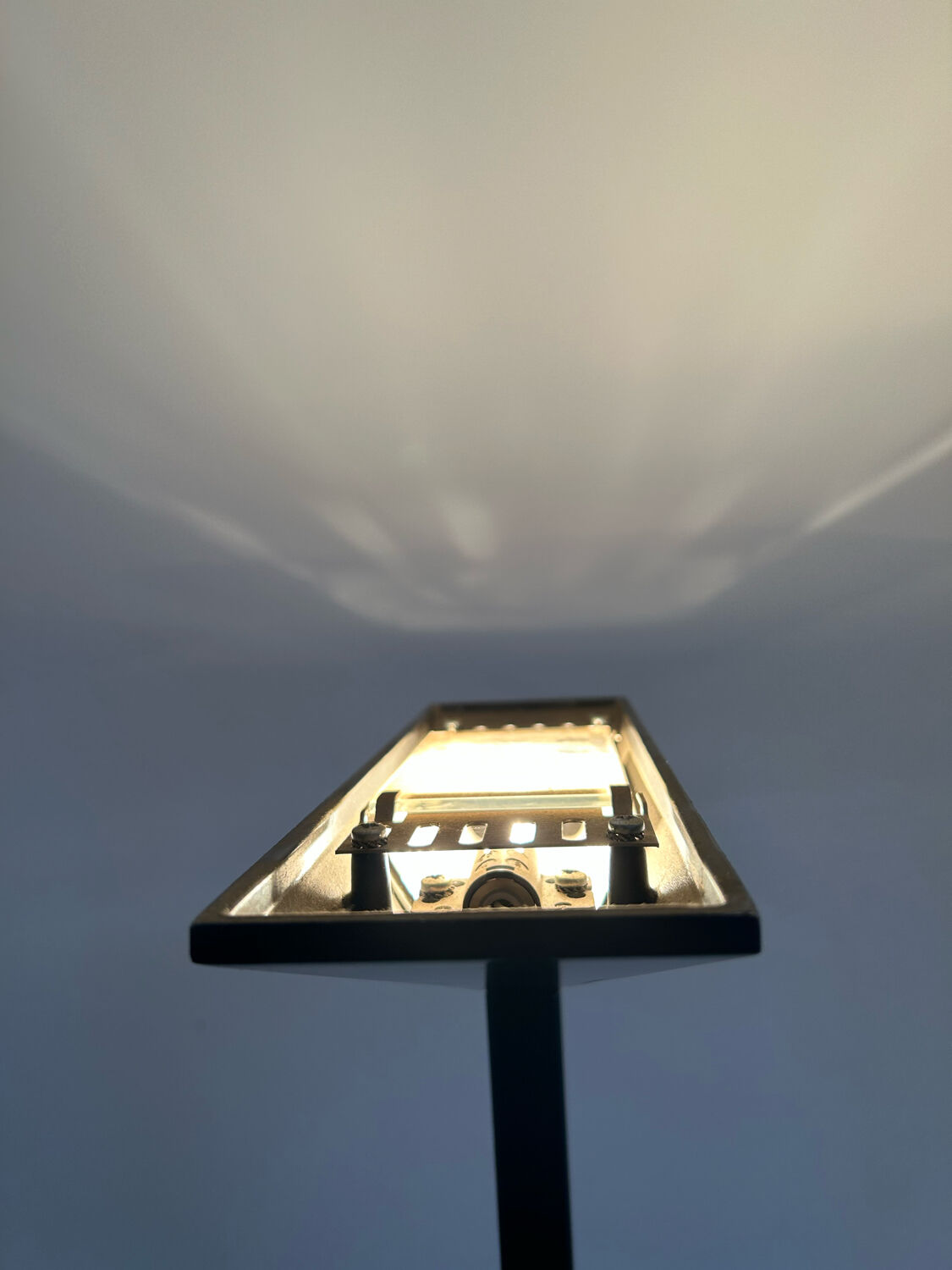 Pair of vintage geometric floor lamps model "206863" , Pierre Disderot for Glass and Light, France 1980