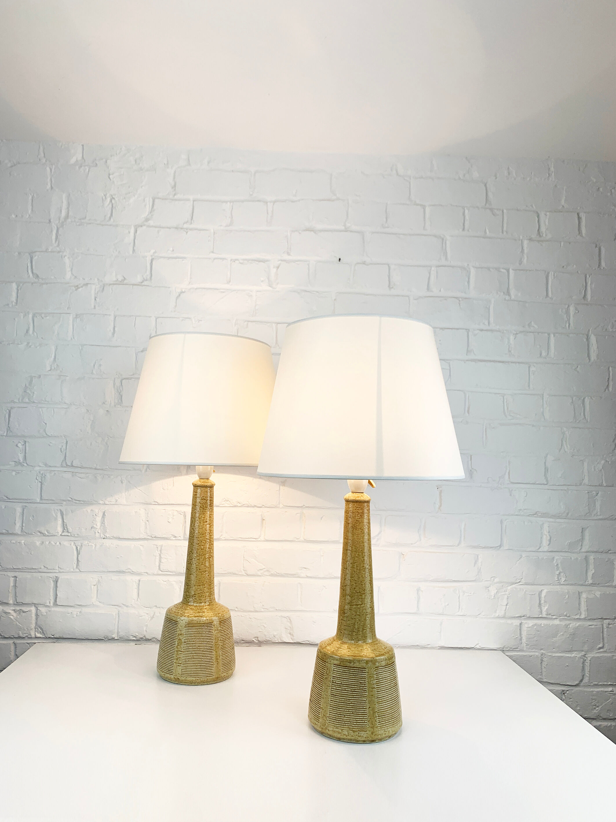 Pair of Ceramic Table Lamps Palshus, Denmark, design Esben Klint for Le Klint