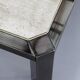 Square coffee table from the 80s in metal and travertine Belgochrome Design.