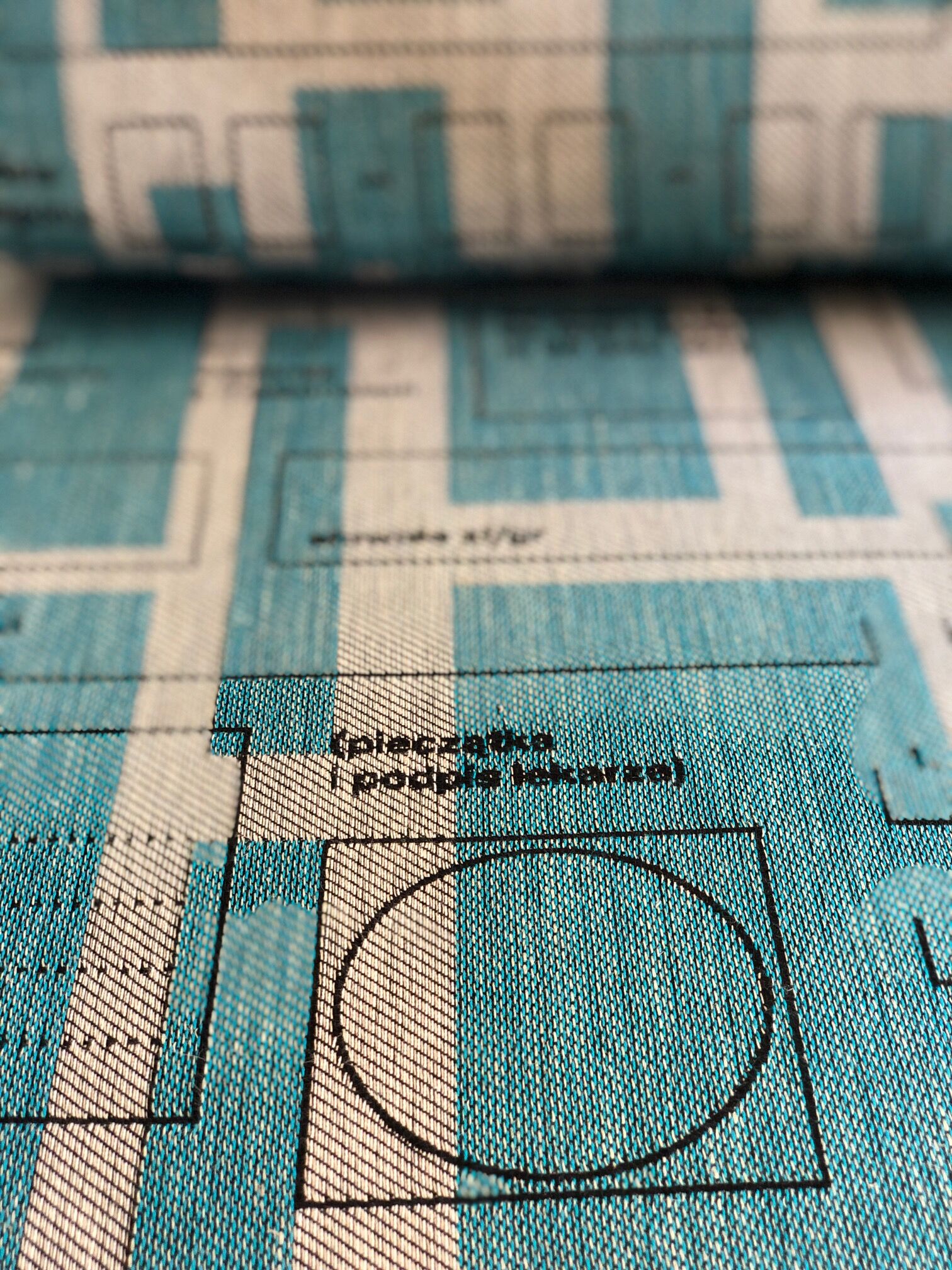 Model B-7752 Blue Jacquard Armchairs by Zenon Bączyk, 1960s, Set of 2