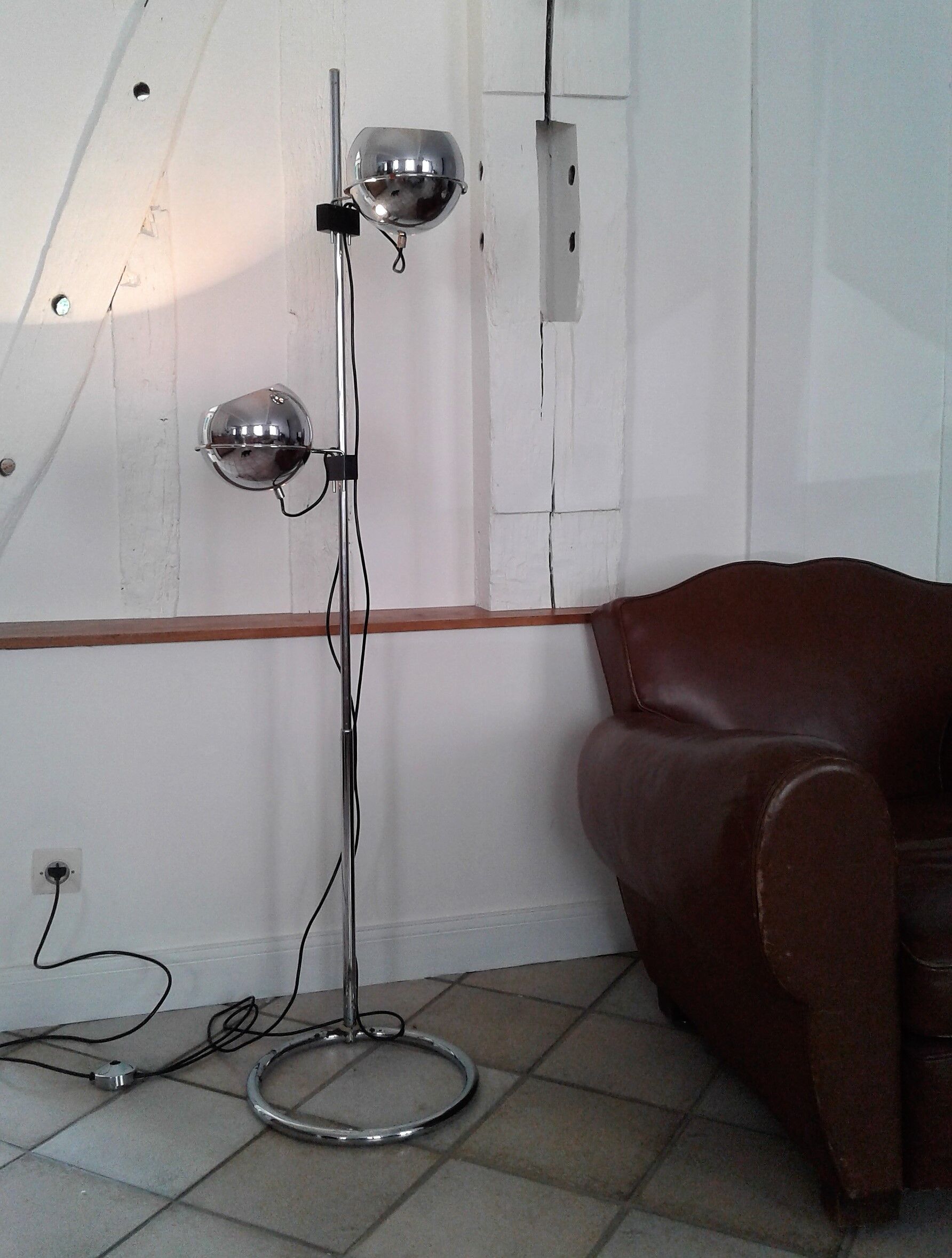 Floor lamp Reggiani "eyeball" chrome