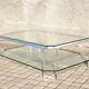 Table-basse en verre et plexiglas altuglas design David Lange 1980