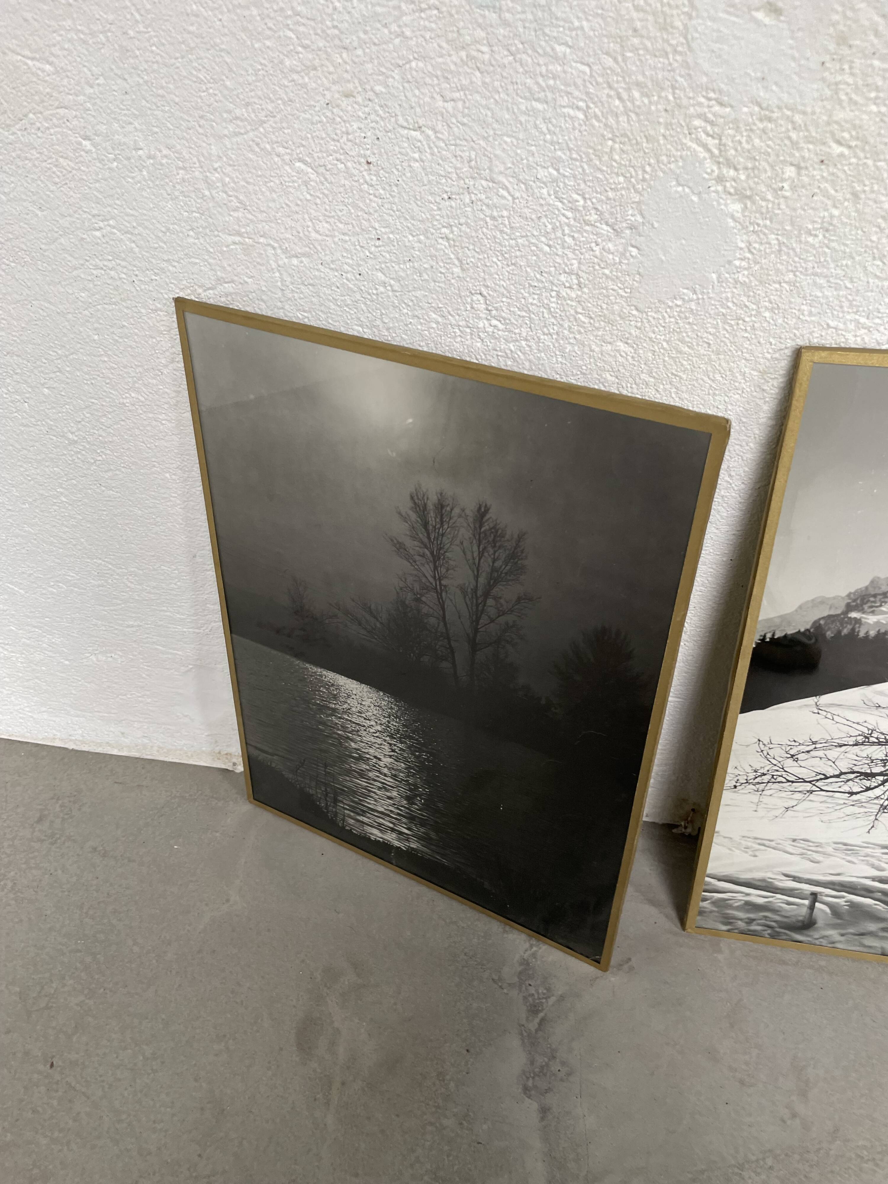 Old photographs lake and mountain