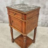 Antique bedside table sideboard with marble 40 x 77 cm