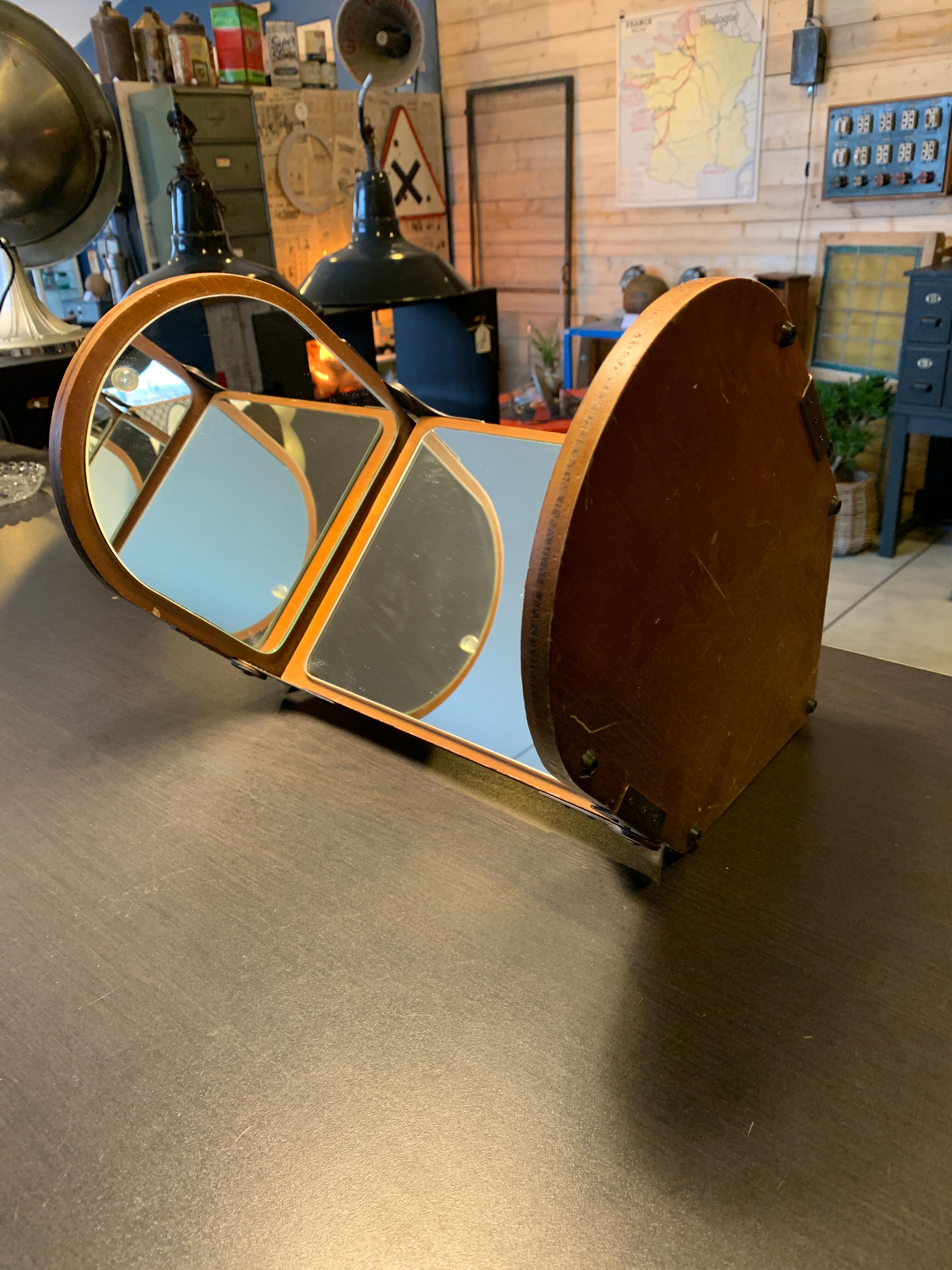 Triptych barber mirror  45x20cm