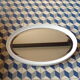 Miroir ovale cadre bois blanc - 82x53cm