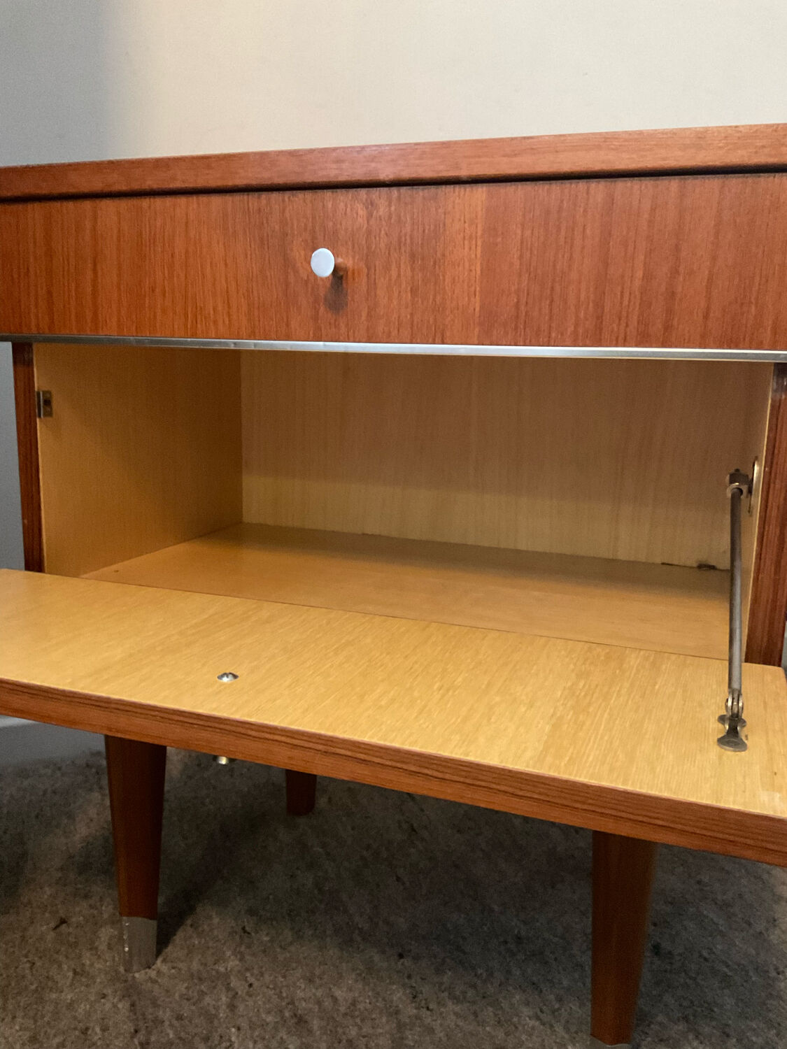 Pair of Scandinavian bedside tables from the 60s in teak
