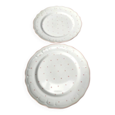 Pair of Vintage Hand-Painted Flat Plates from Salins Les Bains
