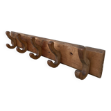 Wooden wall-mounted coat rack with 5 hooks