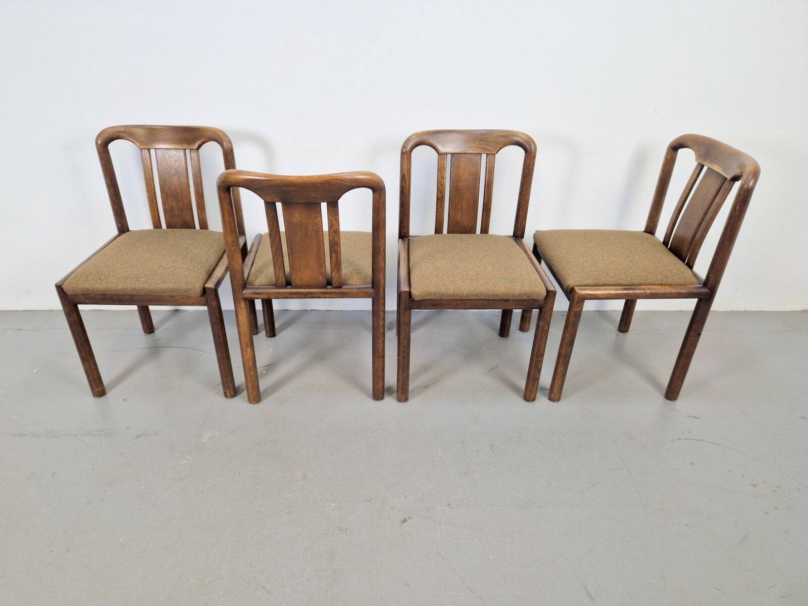 Vintage Brutalist Dining Room Chairs, 1970s, Set of 4