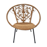 Vintage Bohemia volutes rattan chair