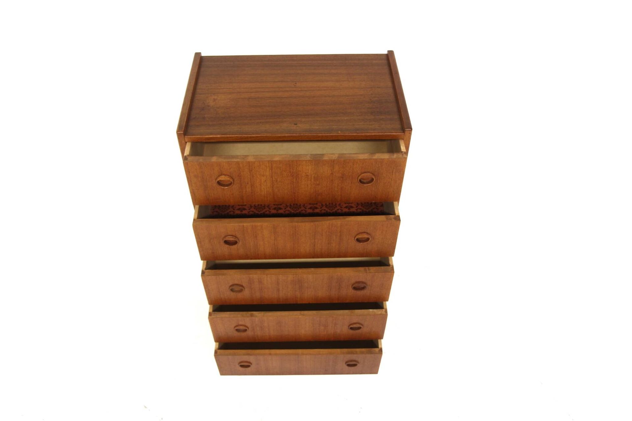 Commode scandinave "tallboy" en teck, Danemark, 1960