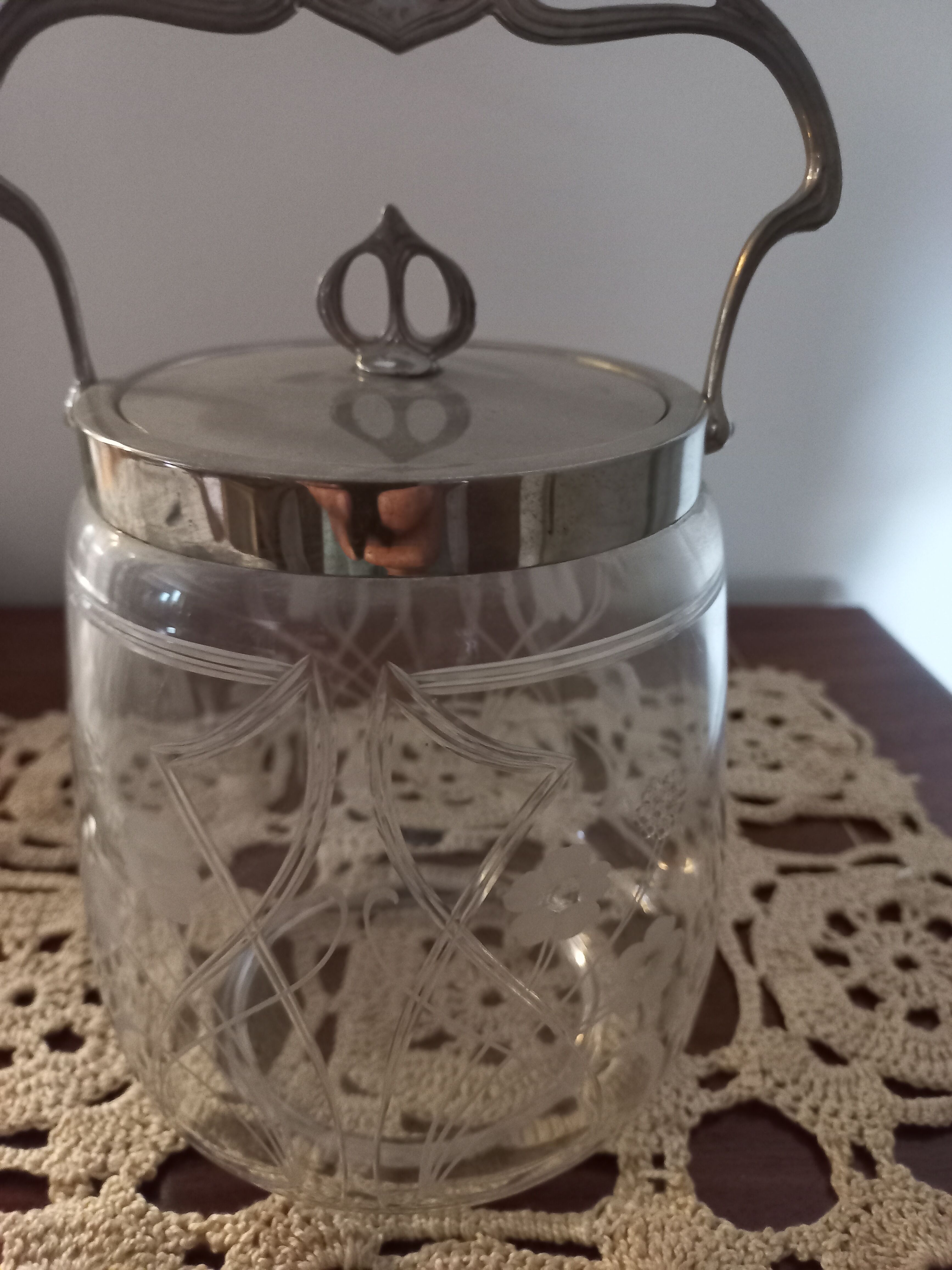Art Nouveau Ice Bucket Hanse ES Silver Metal Lid