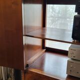 High sideboard in rosewood and marble slab, Louis XVI style, French