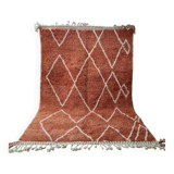 Beni Ouarain Rug Wool Terracotta and Geometric Patterns 300x200cm