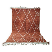 Beni Ouarain Rug Wool Terracotta and Geometric Patterns 300x200cm