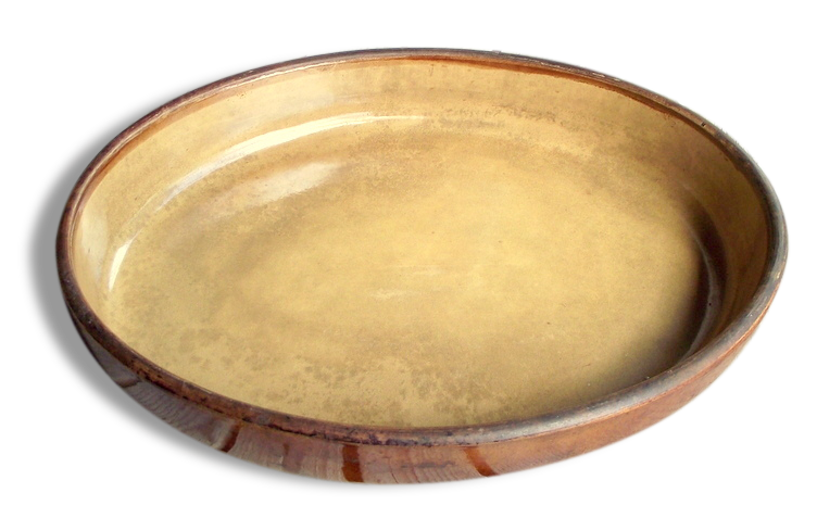Très Grand Plat à Gratin Ancien Plat à Four en Terre Cuite Marron Vernissé Selency