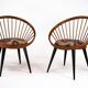 Pair of Yngve Ekström Circle Chairs for Swedese, Sweden 1950s – Original Up