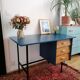 Bureau vintage en bois et métal