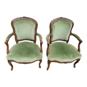 Paire de fauteuils époque Louis XV, estampillés Baudin