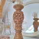 Carved solid wood vase