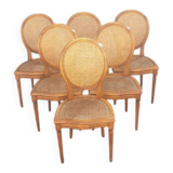 Lot de 6 chaises médaillons de style Louis XVI