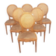 Set of 6 Louis XVI style medallion chairs