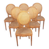 Lot de 6 chaises médaillons de style Louis XVI